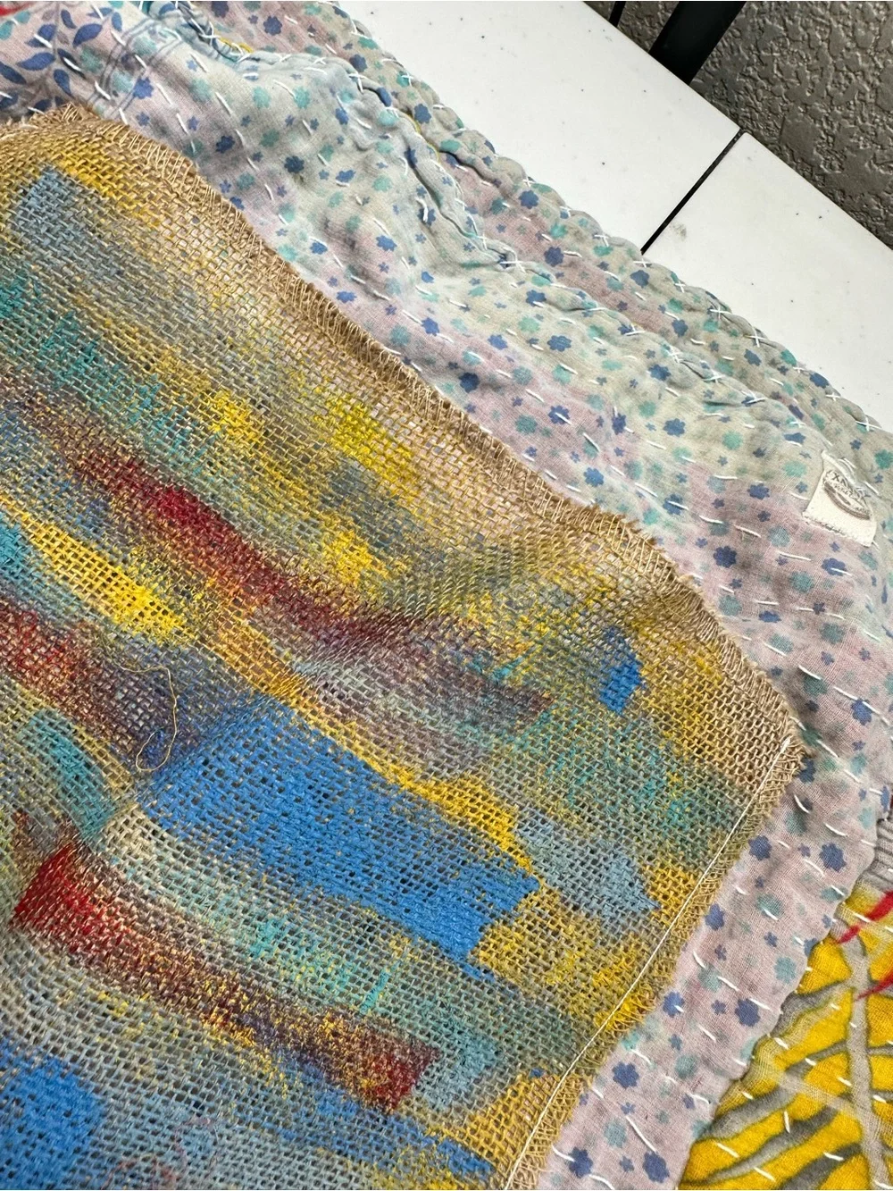 NWOT Kantha Jholo Handmade Boho Cross Body Bag Recycled Tote Reversible